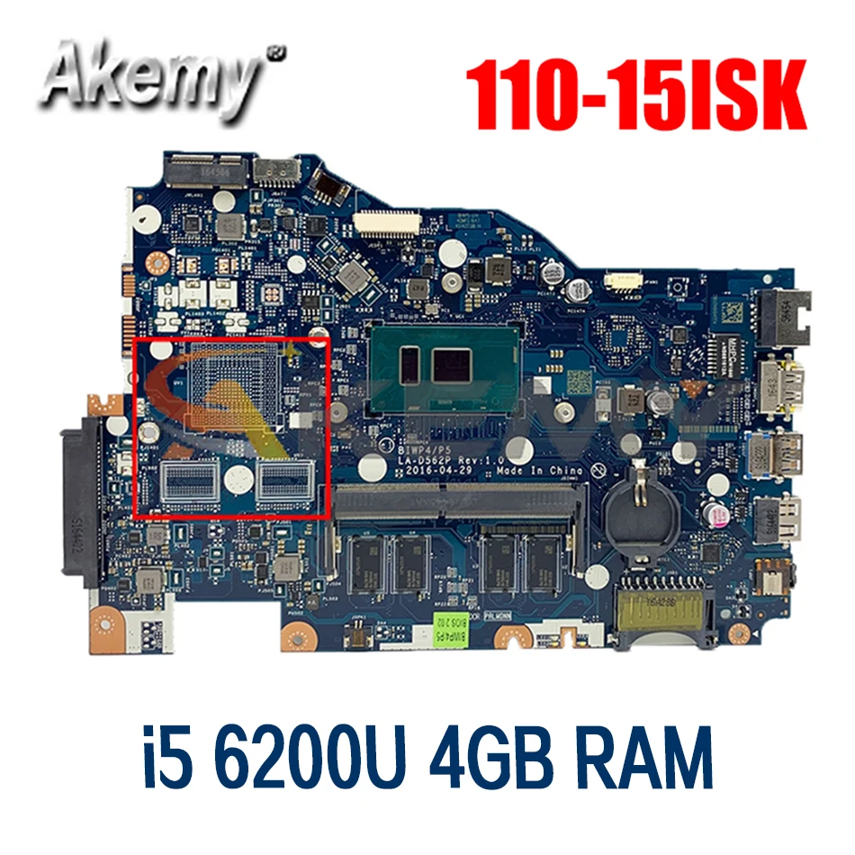 

Для Lenovo 110-15ISK ноутбук материнская плата BIWP4 / P5 LA-D562P процессор i5 6200U 4 Гб оперативной памяти 100% тесты работы Бесплатная доставка 5B20M81647