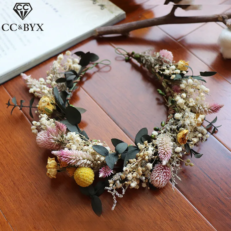 CC-diademas de corona de flores Vintage, accesorios hechos a mano para el cabello, boda, novia, playa, mq060, 100%