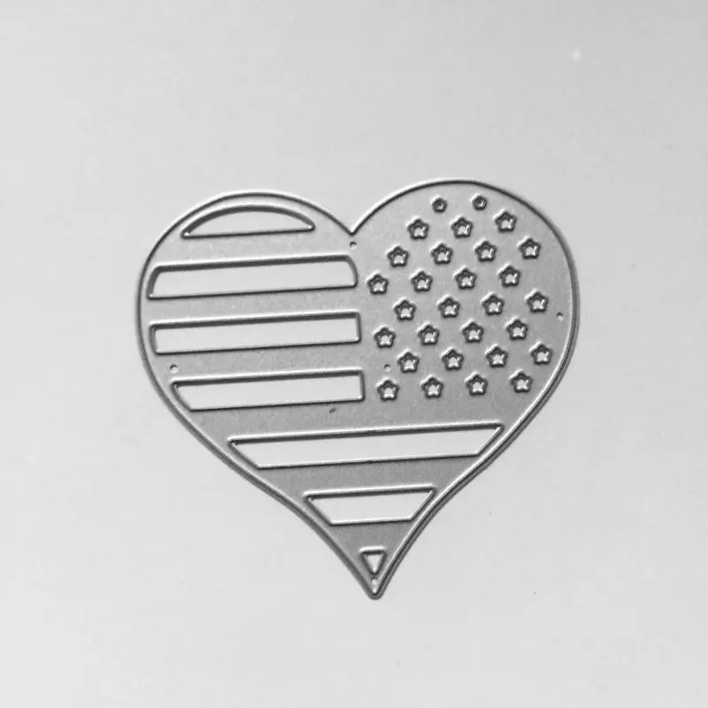 Национальный флаг сердце металлические режущие штампы трафарет для