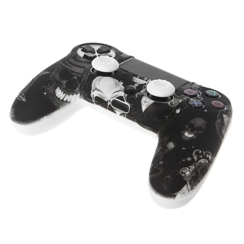 

Gamepad Controller Silicone Sleeve Guard Protective Cover + 2 Grip Caps For PS4 HX6A