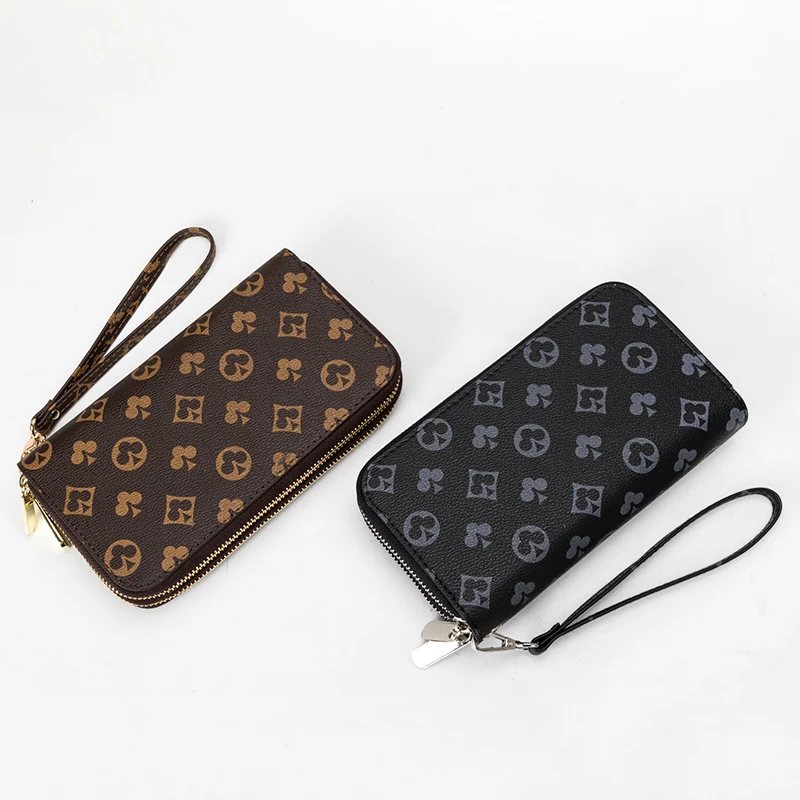 

Multifunctional Double Pull Wallet European and American Fashion Luxury Printing Design Clutches Women PU Women Wallets