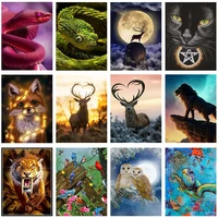 diy animal landscape full square drill diamond painting colorful handmade cross stitch embroidery mosaic home room wall decor