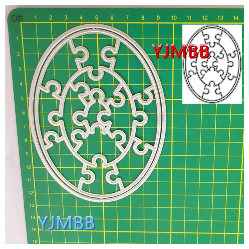 

YJMBB 2021 New Mind Game Ellipse Puzzle Metal Cutting Mould Scrapbook Album Paper 3D DIY Card Craft Embossing Die Cutting