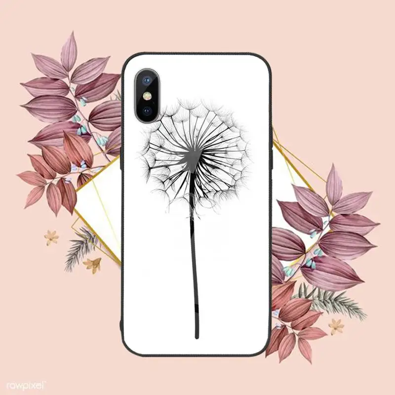 

Dandelion Phone Case Tempered glass For iphone 6 6S 7 8 plus X XS XR 11 12 mini PRO MAX
