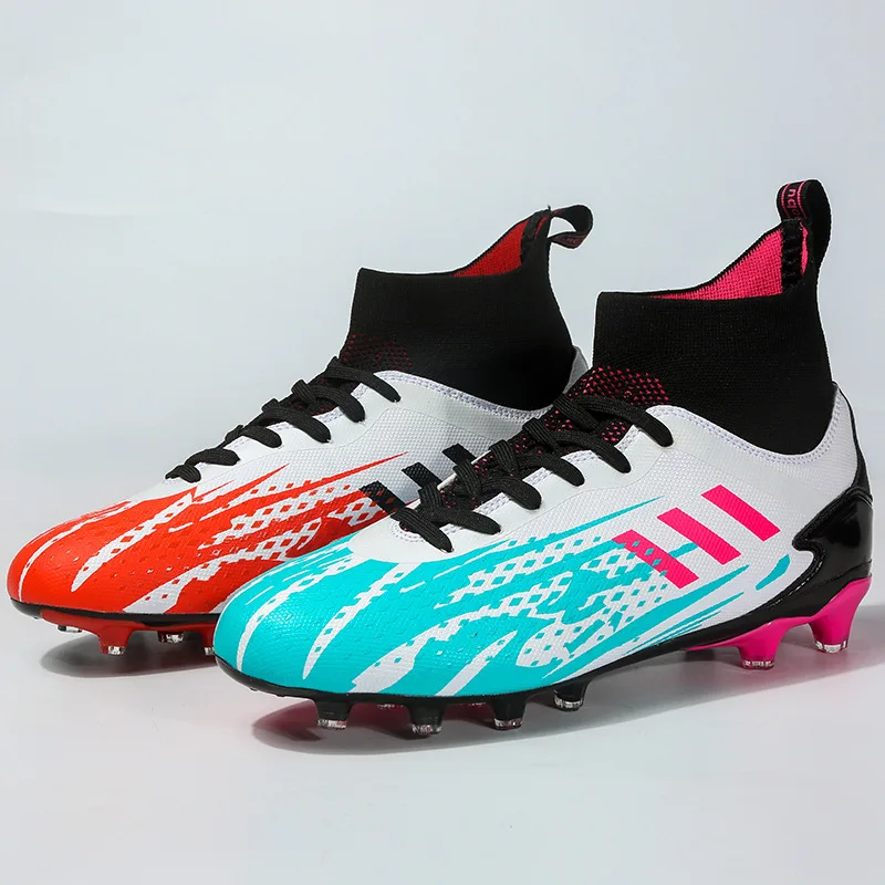 

Children Football Shoes High Tops Training for Men Women Professional Soccer Cleats Field Indoor Casual Futsal Female Sneakers