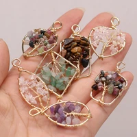 natural semi precious stone pendant irregular crystal bud amethyst tourmaline for jewelry making necklaces accessories gift