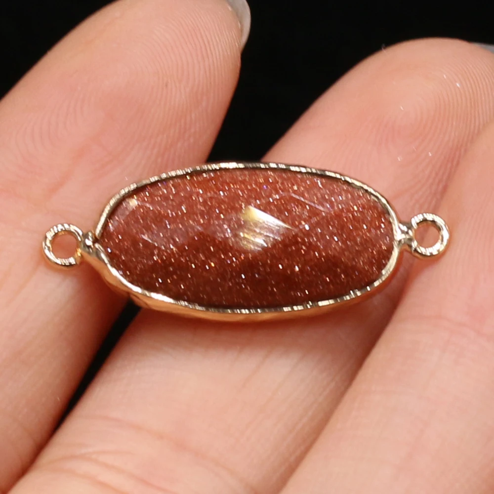 

Natural Semi-precious Stones Gold Sand Stone Irregular connector pendant Making DIY Necklace Bracelet Accessory Jewelry Gift1Pcs