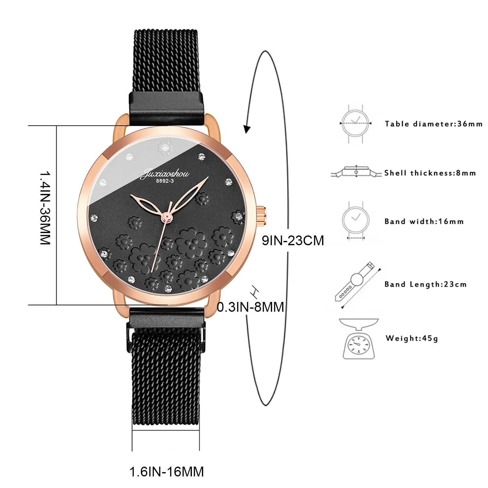 

Fashion Embossed Carved Watch Women's Quartz Diamond Wristwatch Stars Stainless Steel Belt Watch Men and Women Casual Watch