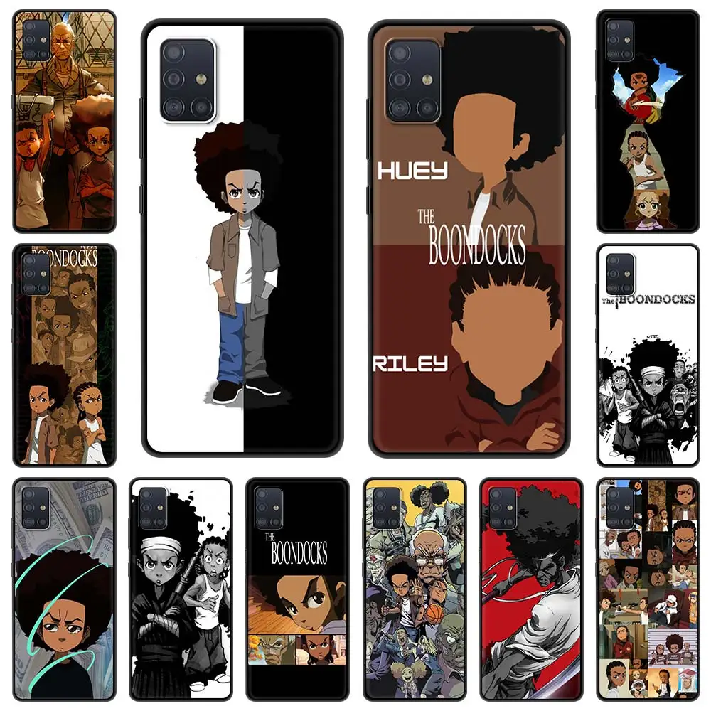 

Аниме Чехол Boondocks для телефона Samsung Galaxy A51 A71 A21S A12 A11 A31 A52 A41 A32 5G A72 A01, мягкий силиконовый черный чехол