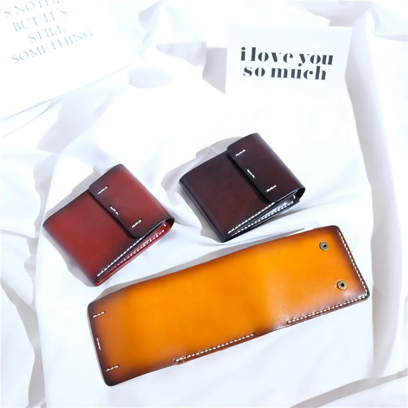 Натуральная кожа винтажные кошельки ручной работы для мужчин и женщин Воловья