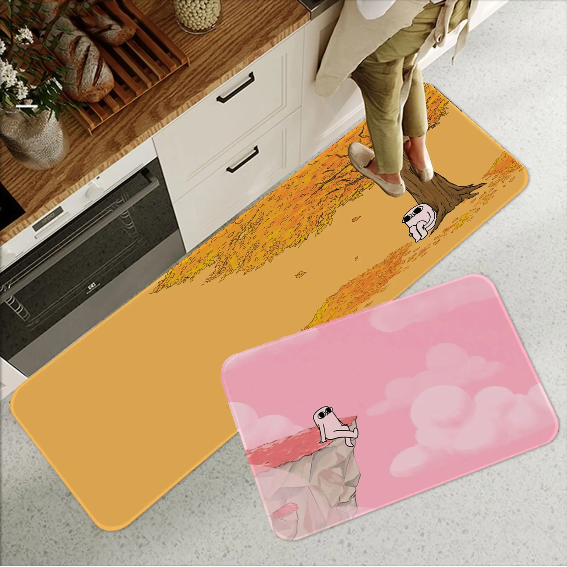 

Забавный фланелевый напольный коврик ketnipz с большими глазами, декоративный коврик для ванной, нескользящий коврик для гостиной, кухни, Прид...