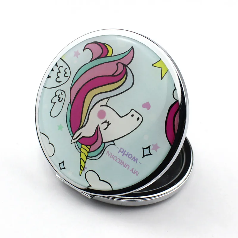 Портативное двухстороннее искусственное красочное косметическое зеркало с