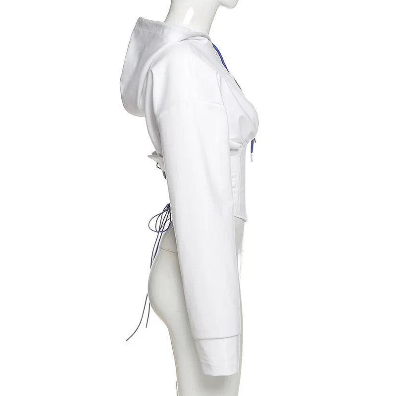 

Fashion Women Sweatshirt Autumn Sexy Women White Hooded Sweatshirt Top Skinny Short Style Top Casual Hoodies Streetwear