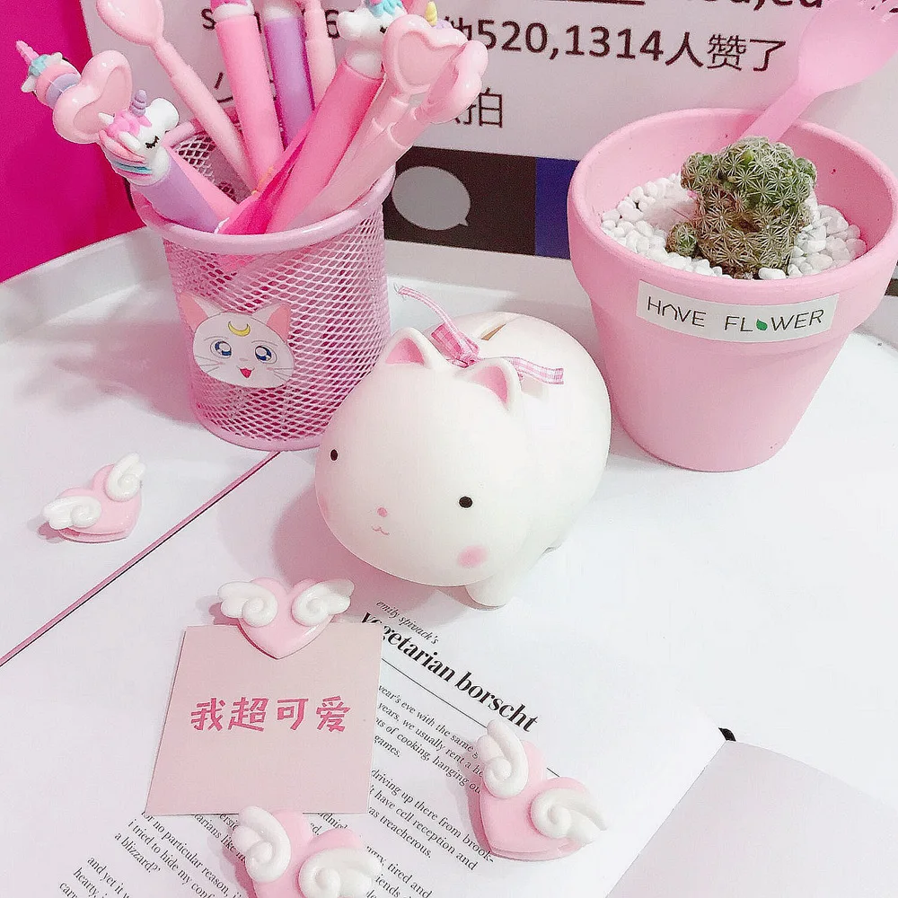 Милые животные розовый кот свинья панда милый мини-поросенок декор стола в