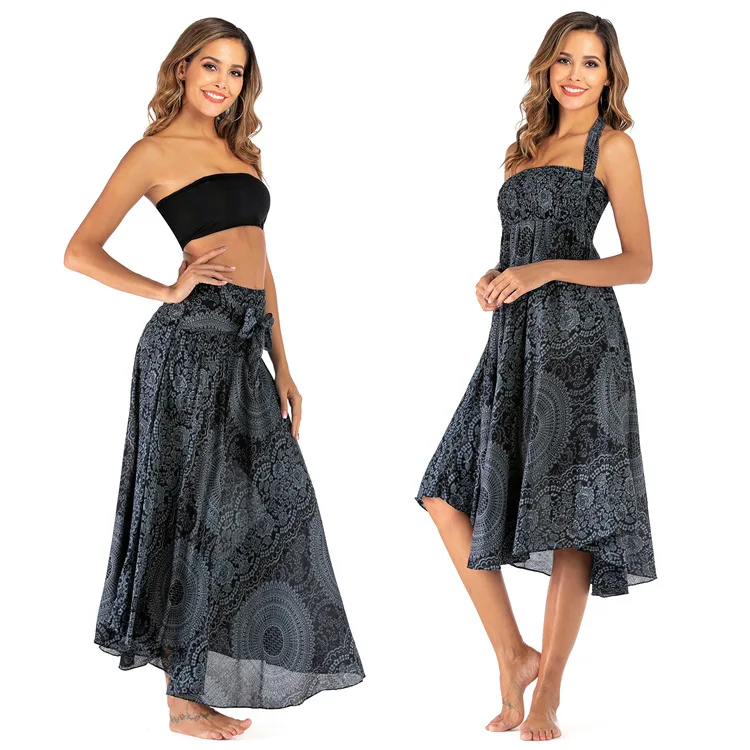 Leisure Thailand indian clothing dress skirt beach holiday two-wear big belly dance |
