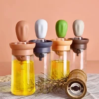 portable glass oil bottle silicone oil brush barbecue grill oil brush pastry steak liquid brushes kitchen accessorie bbq tools