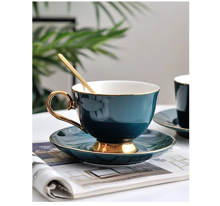 Роскошная керамическая кофейная чашка простая европейская фарфоровая чайная
