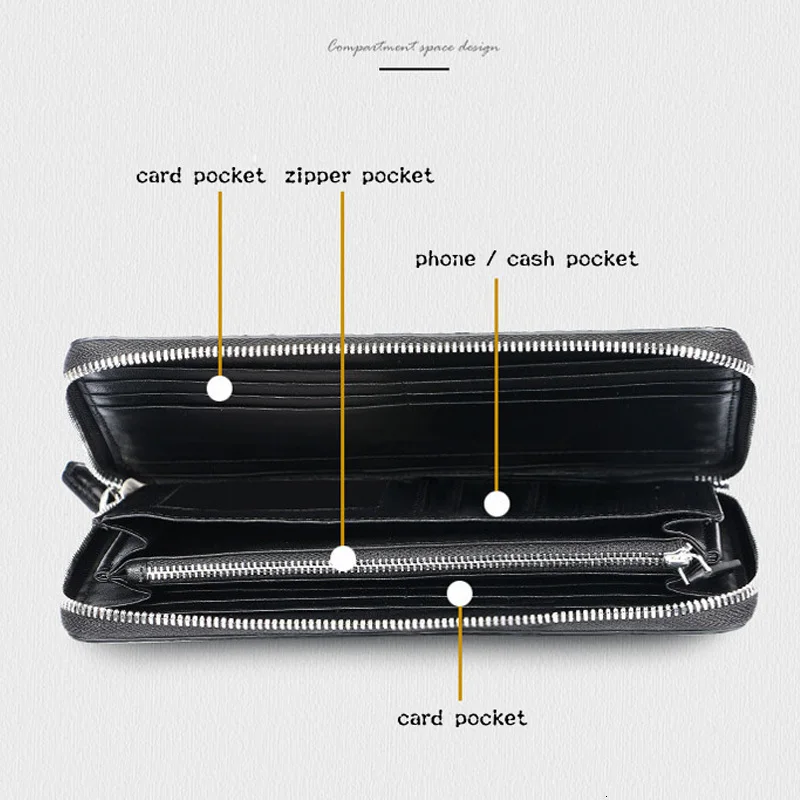 

Crocodile leather wallet men's handbag pocket black fashion coin Brown ballpoint Mini Billeteras delgada European style designer