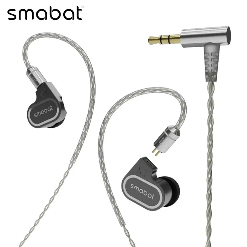 

Smabat X1 Wired Earbud HIFI Monitor Composite Dual Unit Driver 6mm Tweeter 10mm Woofer Earphone For Running Sports Audiophile