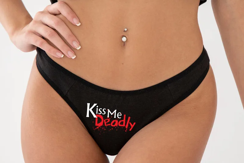 Забавные сексуальные женские трусики Kiss Me сексуальное женское нижнее белье