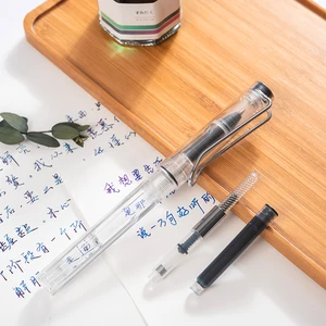 Перьевая ручка, стильная шариковая ручка с чернилами, пополняемые прозрачные карандаши для студентов, письменные принадлежности, школьные и офисные принадлежности, 1 шт.