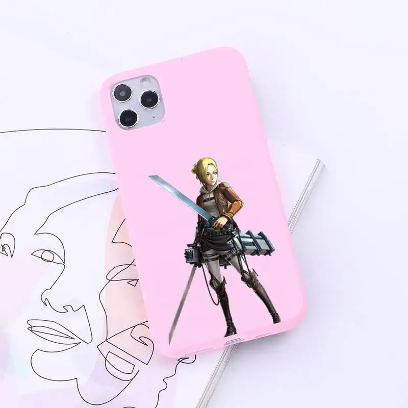 

Attack on titan Japan anime Phone Case Candy Color for iPhone 6 7 8 11 12 s mini pro X XS XR MAX Plus