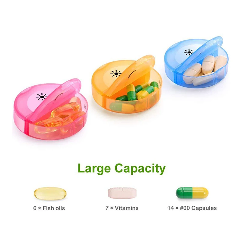 

Grey Shell Weekly Pills Organizer Box Moisture-Proof 7 Day Pill Box Waterproof Dispenser Organizers Storage Box Pillbox Supplies
