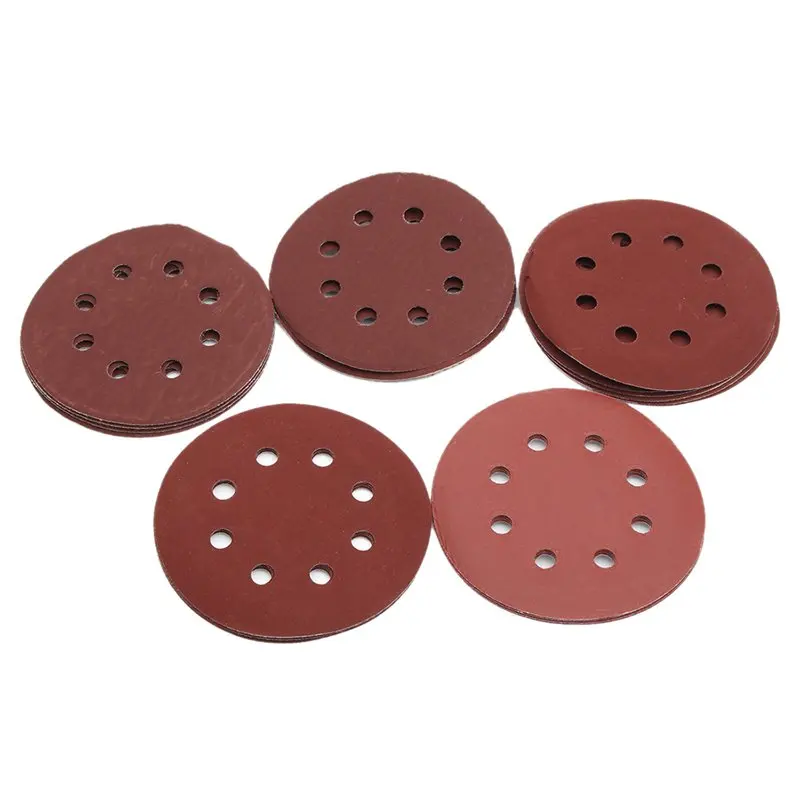 Top-25Pcs 5 дюймов 8 отверстий зернистость 600 #1000 #1200 #1500 #2000 # шлифовальный диск