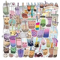 50pcs cute bubble tea stickers for notebook stationery stickers aesthetic scrapbook supplies happy planner craft supplies