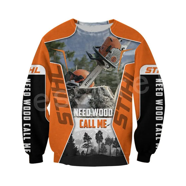 

LIASOSO Worker Chainsaw Lumberjack Logger Tool Instrument Fashion Pullover Men 3D Printed Hoodies Sweatshirts Zipper Hoodies