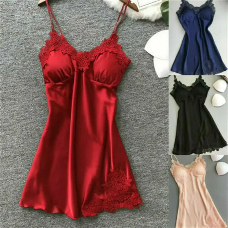 Модное женское платье пикантная одежда для сна ночная рубашка babydoll атласные