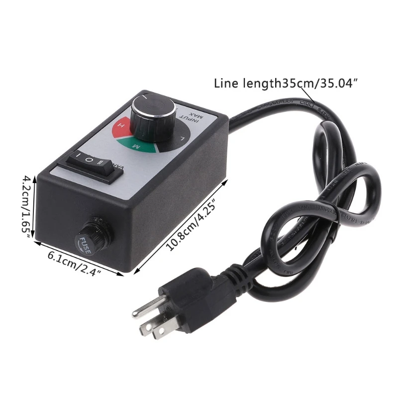 

AC 120V 15A Fan Voltage Speed Controller Electric Motor Rheostat Governor
