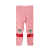jumping meters fall spring cherry embroidery girls leggings pants dots cute childrens clothes skinny baby pants trousers