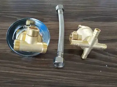 MTTUZK настенный 2/3/4/5 способов водоотводная Труба латунный душевой кран винт или интубации Сплит душевая кабина душевая комната смесительный клапан - Цвет: 4 way intubation set