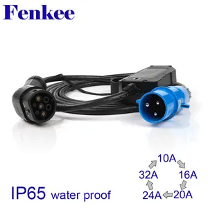 Зарядное устройство для электромобиля, тип 2 32 А, для портативного электромобиля, вилка CEE, 220-240 В, автомобильный зарядный кабель, IEC 62196-2 - изображение