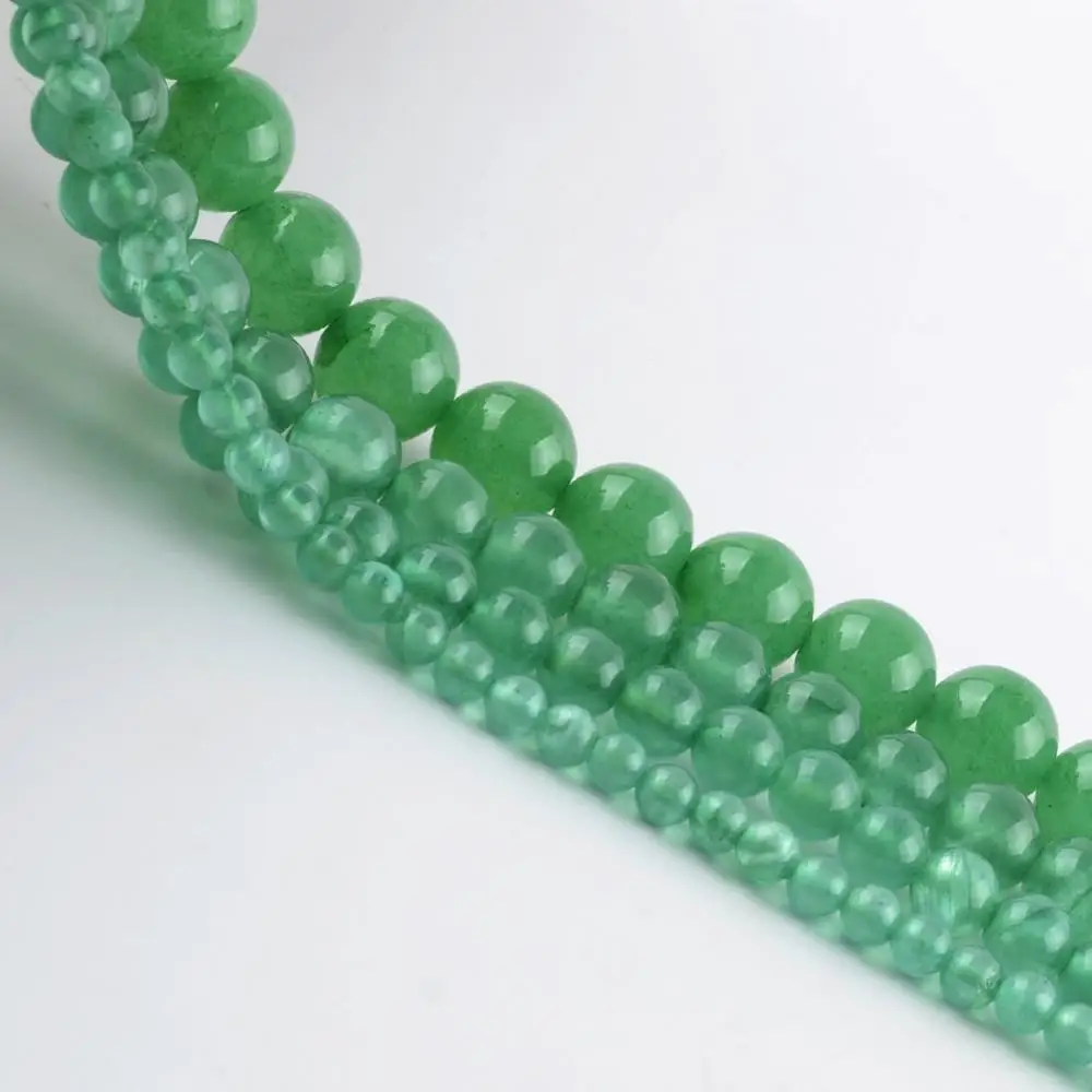 Natural Dark Green Jades Stone Beads Round Space Loose For Jewelry Making 4mm-10mm DIY Handmade Bracelets Jewellery 15&quot | Украшения и