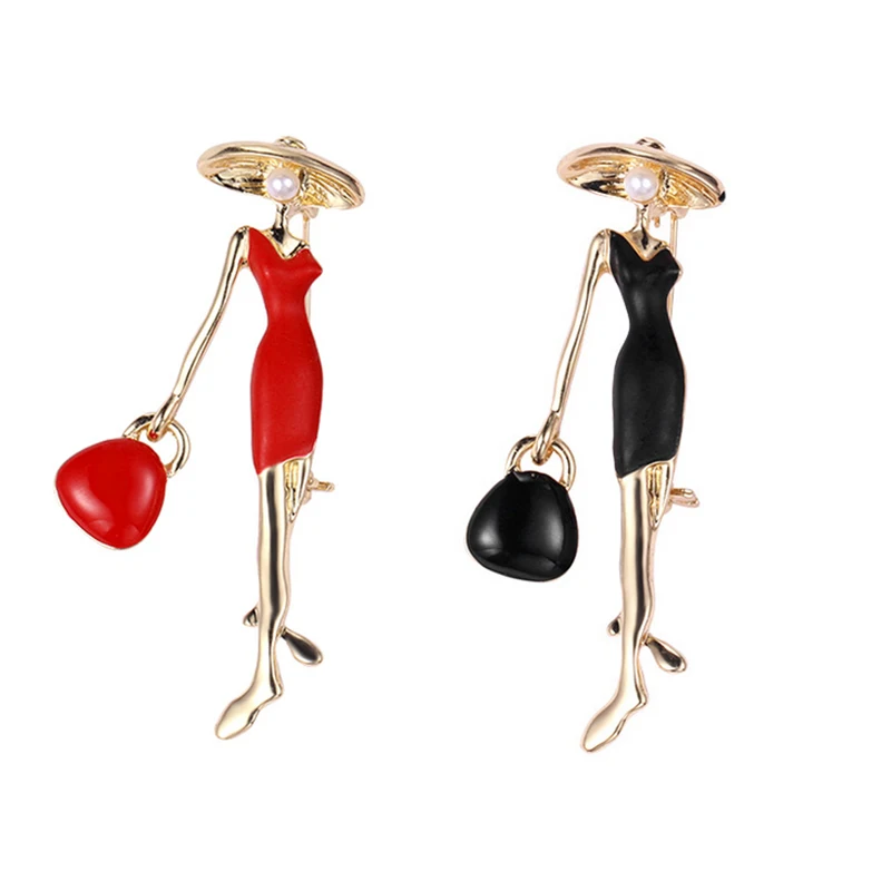 Европейская и американская элегантная эмалированная брошь в форме капли модная