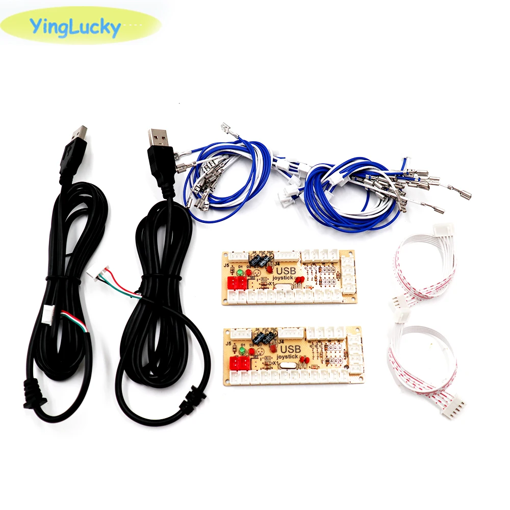 2 игрока ноль задержка аркадная DIY комплект USB энкодер ПК к джойстику для 4way и 8way ZIPPY джойстик и кнопка 4,8 мм