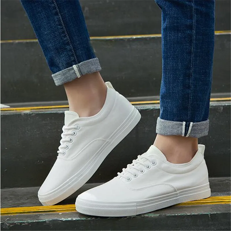 

Big Size White Sneakers Men Canvas Shoes Man Breathable Black Shoes Comfortable Sneakers Fashion Cool Classic Men's Shoes