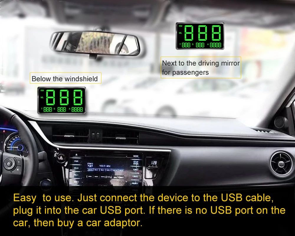 

Большой экран 4,5 "GPS HUD, цифровой дисплей скорости автомобиля, универсальная система сигнализации скорости для всех автомобилей, автобусов, г...