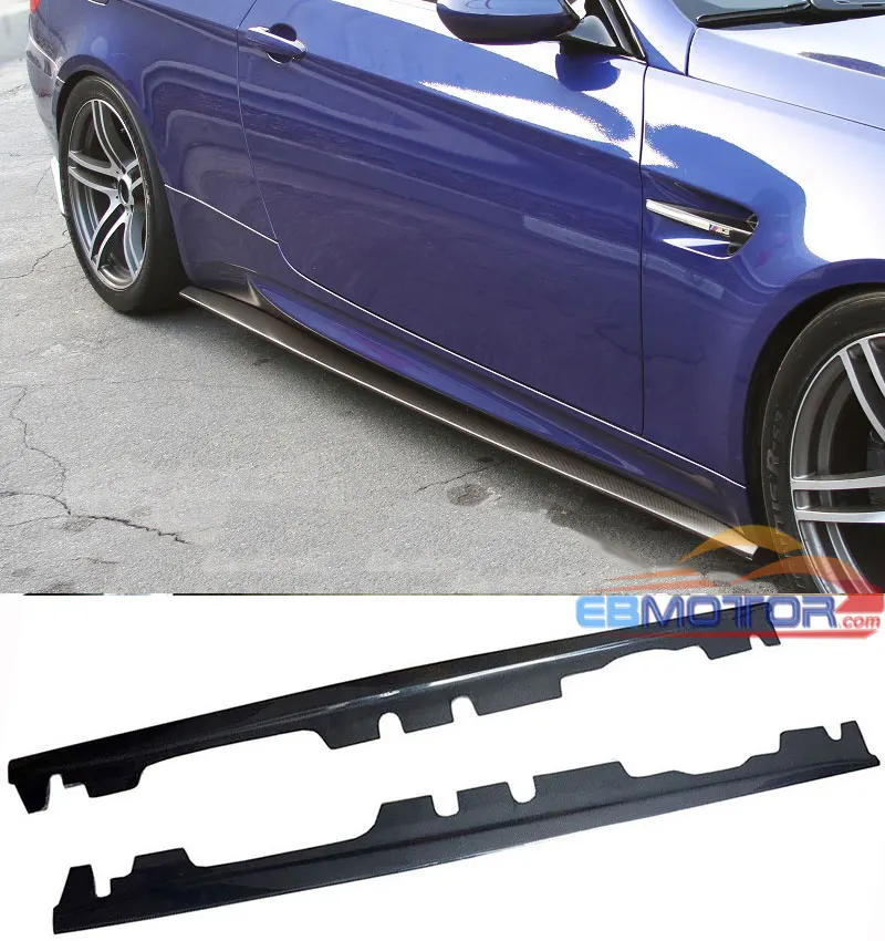 Боковые юбки из настоящего углеродного волокна E Style 1 пара для BMW E90 E92 E93 M3 2Dr 4Dr 2008