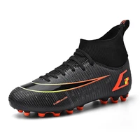 men soccer shoes adult kids tffg high ankle football boots cleats grass training sport footwear 2021 trend men%e2%80%98s sneakers 33 46