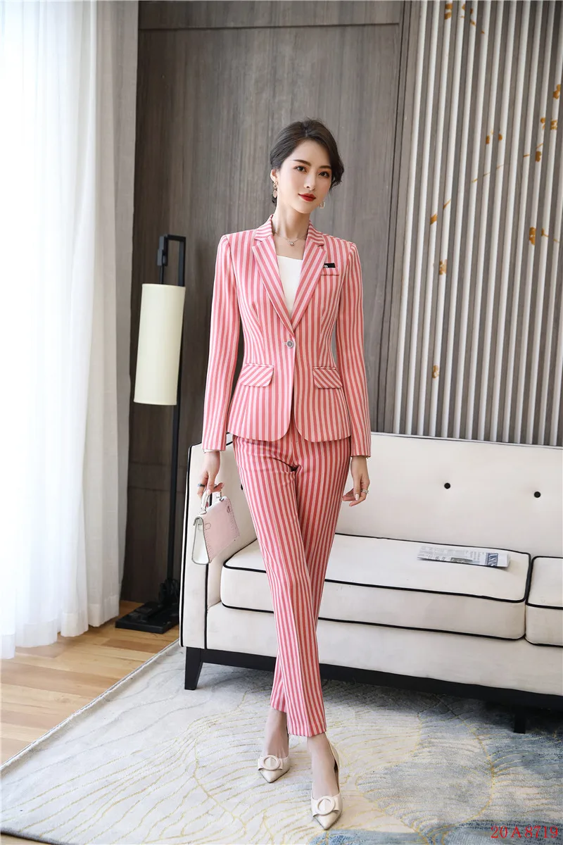Модные Формальные брючные костюмы для женщин деловые одежда работы женский