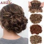 Расческа AILIADE, термостойкие кудрявые синтетические волосы, шиньон, накладная накладка, эластичная резинка для волос