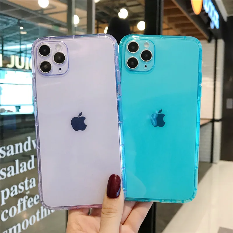 LOVECOM неоновый флуоресцентный противоударный чехол для телефона iPhone 12 Mini 11 Pro Max XR X