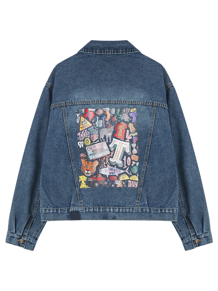 ВИНТАЖНАЯ ДЖИНСОВАЯ КУРТКА ZQLZ женская Свободная Повседневная Осенняя джинсовая