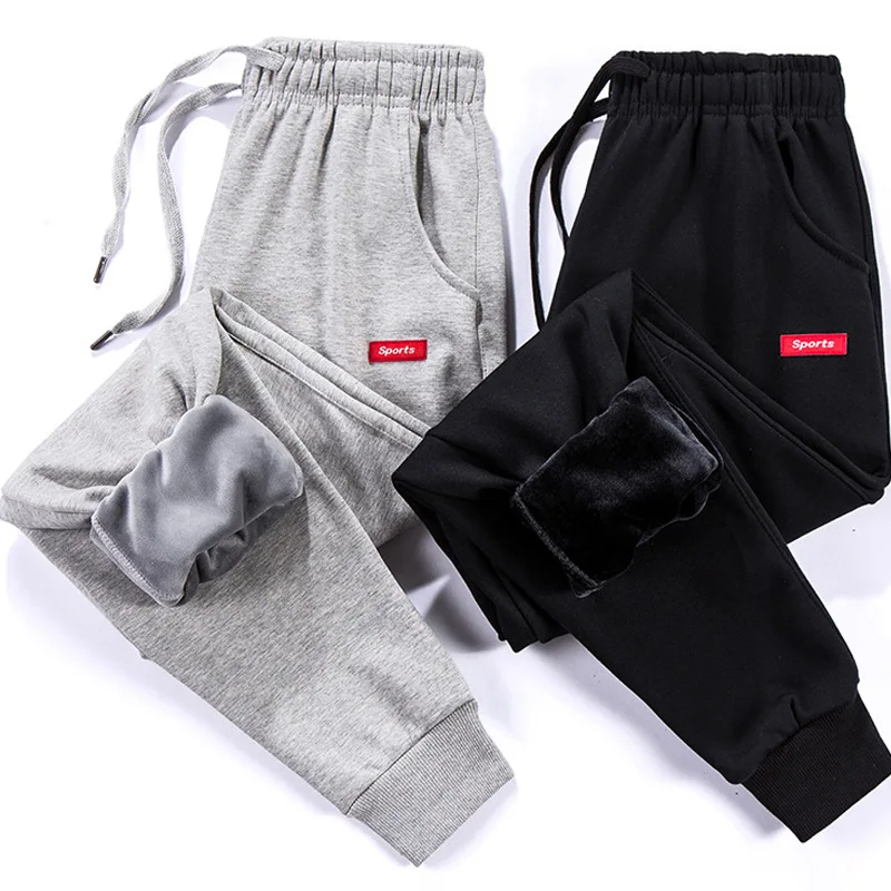 Thick Fleece Jogger Mens Pants Cotton Trousers Male Winter Warm Velvet Sweatpants Tracksuit Joggers Autumn Winter M-4XL