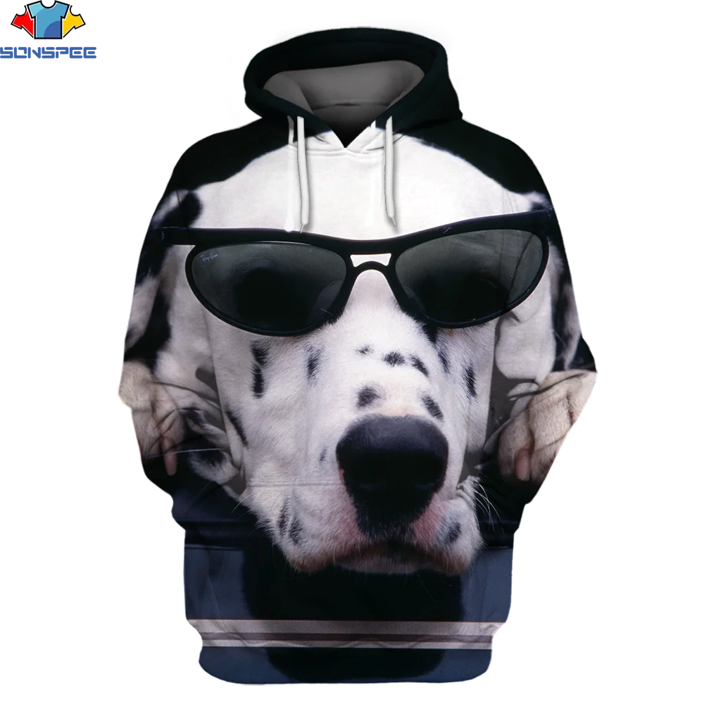 

SONSPEE 3D 2021 Popular Fashion Animal Dalmatian 3D Print Hoodie Men Women Casual Pet Dog Designs Hooded Coat Funny Sweatshirts