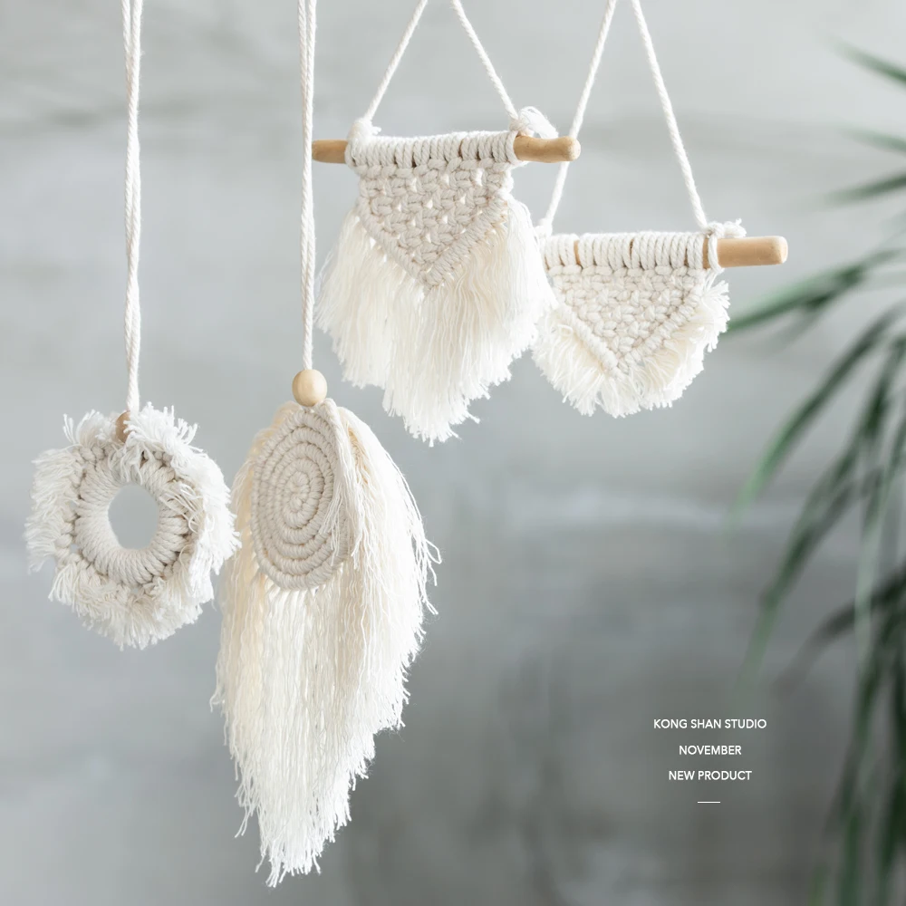 Мини-гобелен ручной работы, вязаный крючком, нестандартный пасторальный гобелен, кабинет, спальня, офис, украшение для дома, Настенный декор