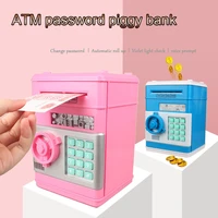 voice electronic piggy bank atm password money box cash coins saving atm bank safe box auto scroll paper banknote gift for kids